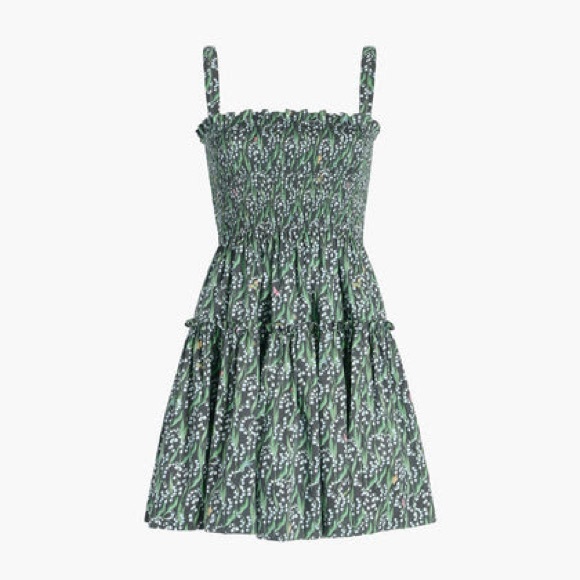 Hill House Dresses & Skirts - Hill House Home Seraphina Mini Nap Dress Green Black Lily of the Valley Print